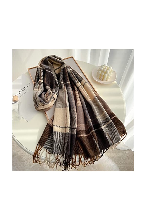 WYCSDD Épais Chaud Hiver écharpe Conception Impression Femmes Cachemire Pashmina châle Dame Wrap Gland écharpes tricoté Homme