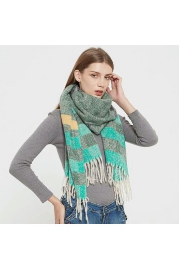 NOLLAM femmes écharpe hiver unisexe gland rayé motif foulards agrandi chaud Long châle cou enveloppement Bandana cadeaux