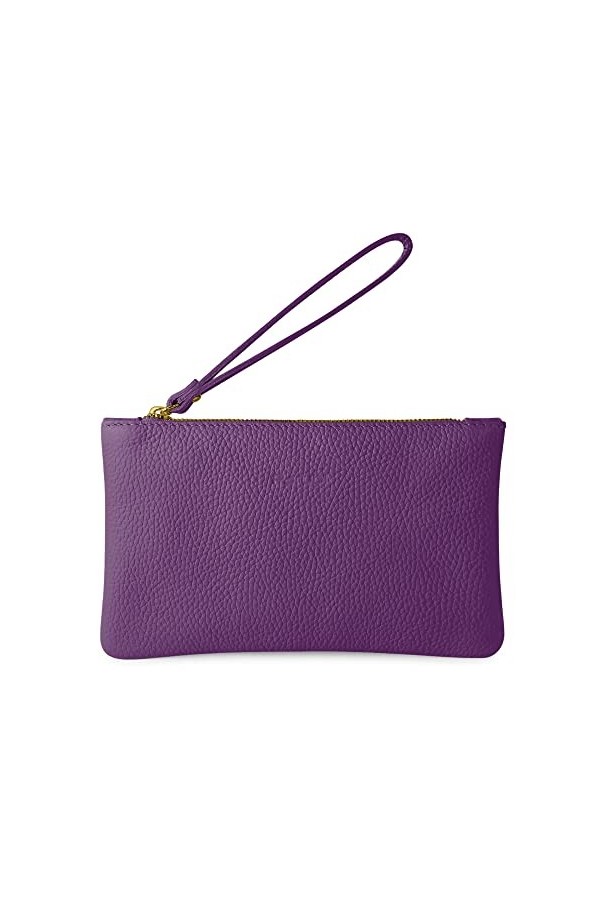 Parubi, Pochette de Main Petite, Mini Sac à Main en Cuir Souple Véritable, Fabriqué en Italie, Pochette avec Cordon et Fermet
