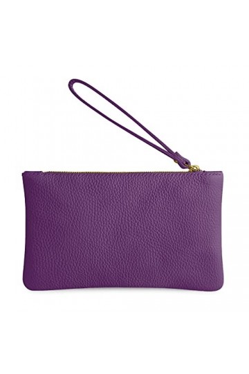 Parubi, Pochette de Main Petite, Mini Sac à Main en Cuir Souple Véritable, Fabriqué en Italie, Pochette avec Cordon et Fermet