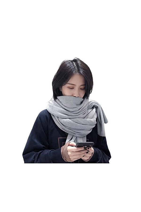 SUYGGCK éCharpe Écharpe Chaude Épaisse pour Les Femmes De Couleur Pure Imitation Cachemire Écharpe Noire Hiver Féminine pour 