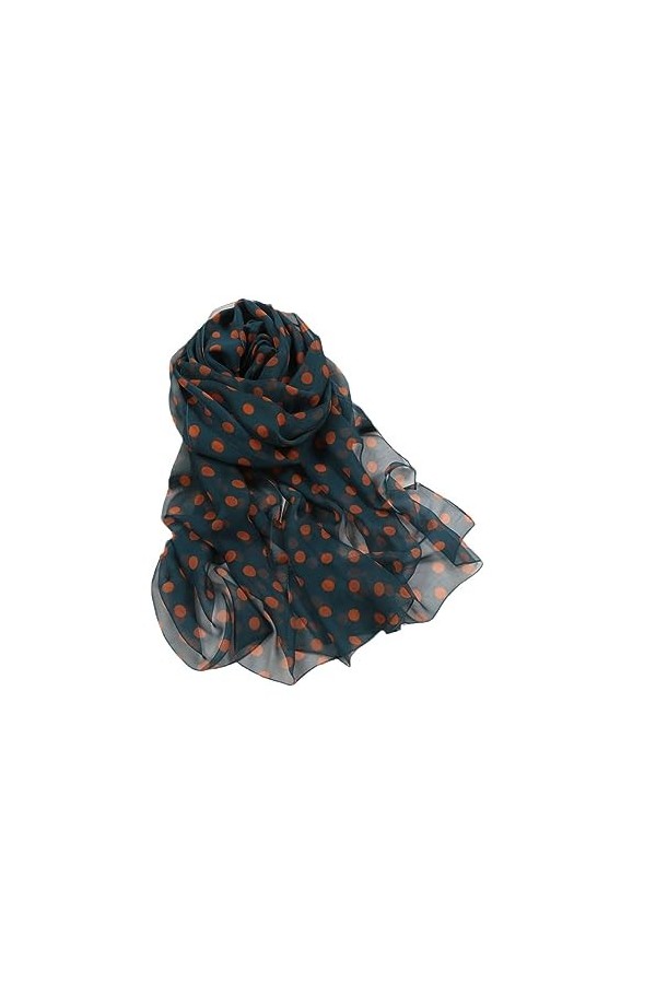 Foulard long en mousseline de soie pour femme avec dégradé de couleur, 9, taille unique