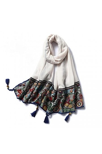 ZQTHL Femmes en Dentelle Echarpe Broderie Femmes Vintage Châles Floral Châles et enveloppements Tassels Écharpe Fête Fondes F