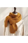 GCC Echarpe Classique Tricotée - Adulte Unisexe Hiver Châle Courte Tricot Écharpe Classique Chaud Couleur Unie Yellow-190 * 2