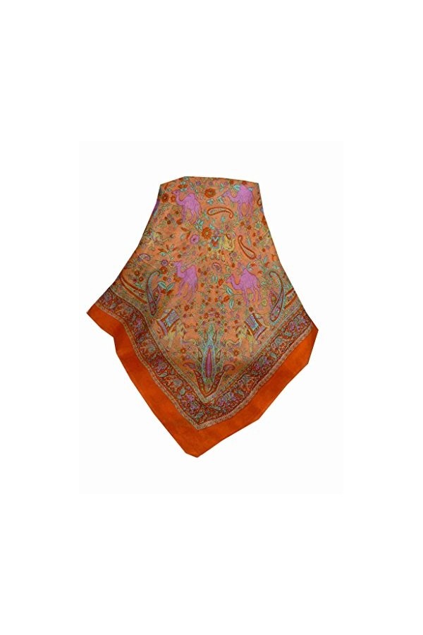 Pashmina & Silk Echarpe Traditional Soie de Mûrier Abhan Terracotta de