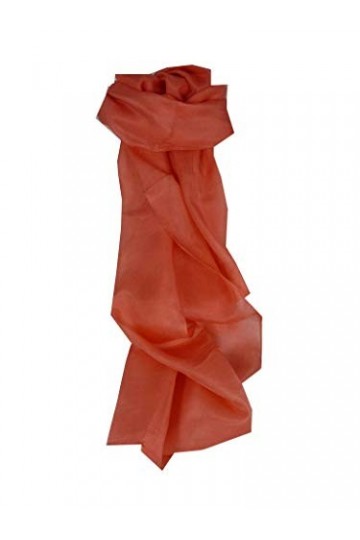 Pashmina & Silk Foulard Traditional Soie du Mûrier Teinte à la Main Watermelon de