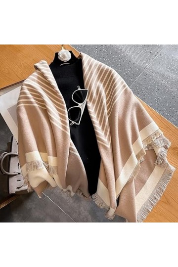 GOOFFY Mode Cachemire Écharpe, Wrap Femme Foulard Étole Couverture Chaude Hiver Femmes Marque Géométrique Pashmina Châles Fou