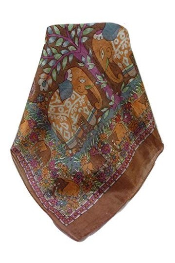 Pashmina & Silk Foulard Traditional Soie de Mûrier Zhu Chestnut