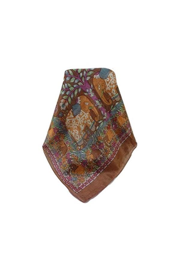 Pashmina & Silk Foulard Traditional Soie de Mûrier Zhu Chestnut