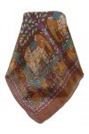 Pashmina & Silk Foulard Traditional Soie de Mûrier Zhu Chestnut