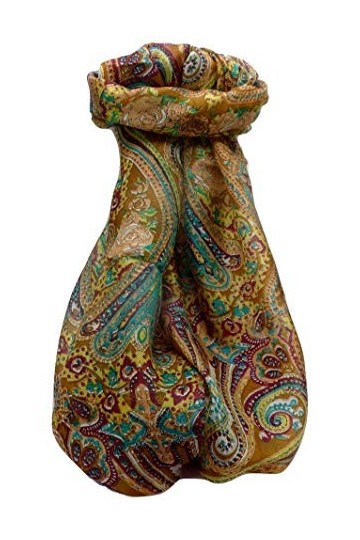 Pashmina & Silk Foulard Traditional Soie de Mûrier Palekar Chestnut
