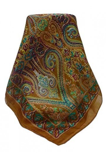 Pashmina & Silk Foulard Traditional Soie de Mûrier Palekar Chestnut