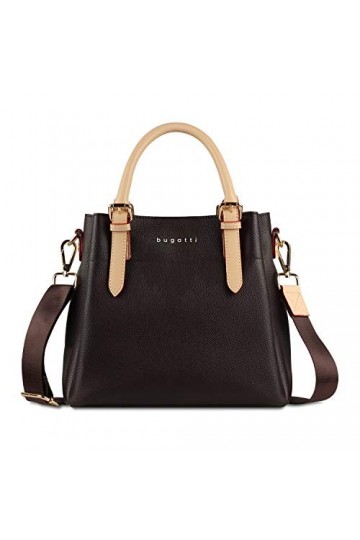 Bugatti Ella Sac à Main Rigide Femme Fourre Tout, Moyen - Marron