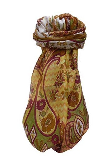 Pashmina & Silk Foulard Traditional Soie de Mûrier Shalmali Chestnut