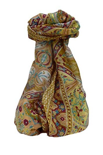 Pashmina & Silk Foulard Traditional Soie de Mûrier Kalyan Chestnut