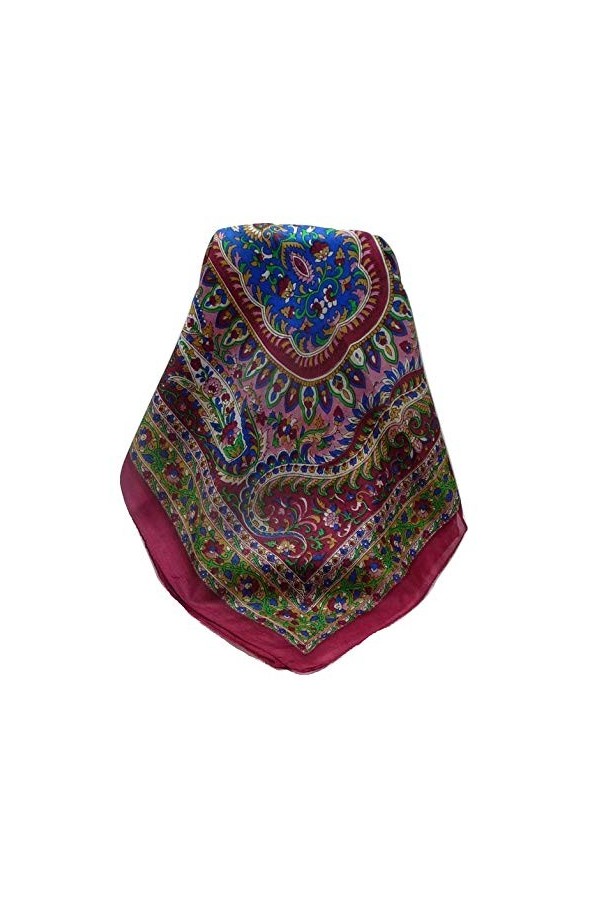 Pashmina & Silk Foulard Traditional Soie de Mûrier Amrindar Wine