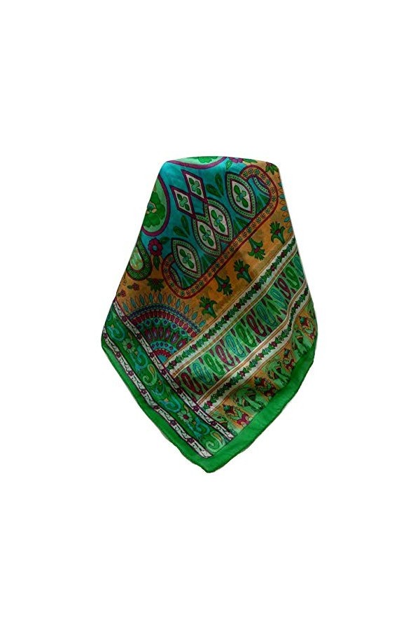 Pashmina & Silk Foulard Traditional Soie de Mûrier Shalmali Emerald