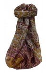 Pashmina & Silk Foulard Traditional Soie de Mûrier Kazia Chestnut