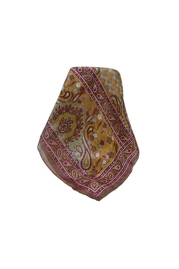Pashmina & Silk Foulard Traditional Soie de Mûrier Kazia Chestnut