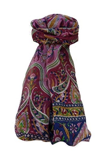 Pashmina & Silk Foulard Traditional Soie de Mûrier Sakhar Wine