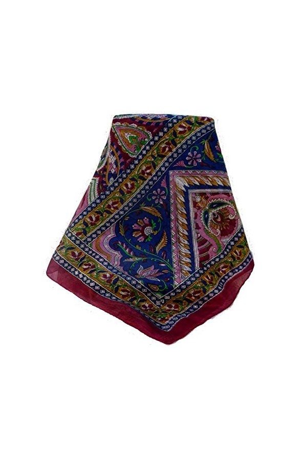 Pashmina & Silk Foulard Traditional Soie de Mûrier Sakhar Wine