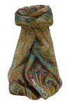 Pashmina & Silk Foulard Traditional Soie de Mûrier Monali Chestnut