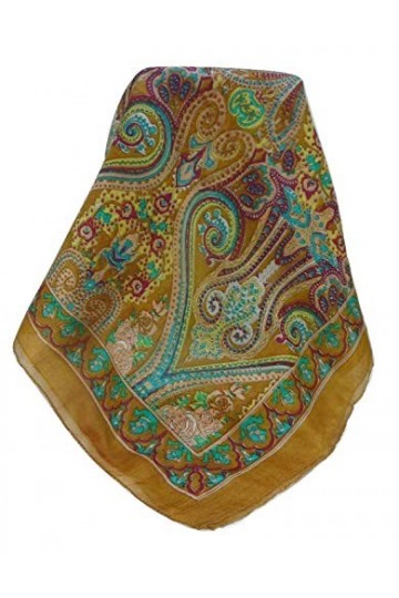 Pashmina & Silk Foulard Traditional Soie de Mûrier Monali Chestnut