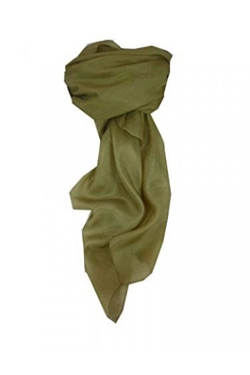 Pashmina & Silk Echarpe Traditional Soie du Mûrier Teinte à la Main Taupe de