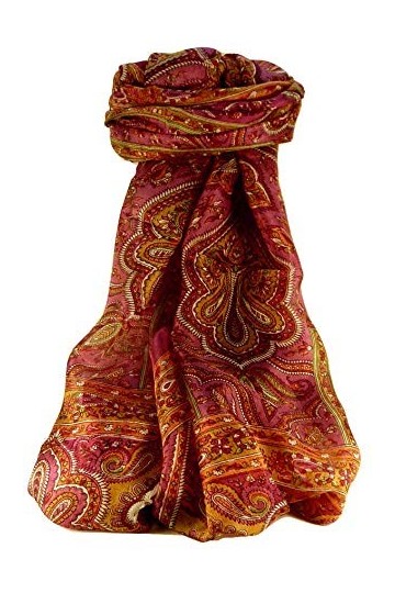 Pashmina & Silk Foulard Traditional Soie de Mûrier Madh Rose de