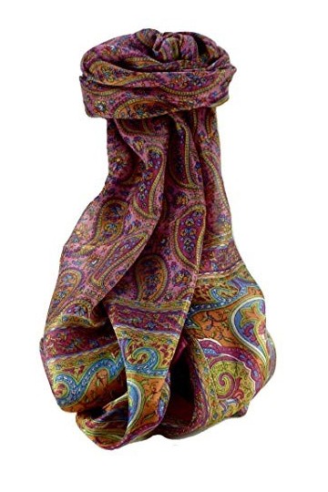 Pashmina & Silk Foulard Traditional Soie de Mûrier Ramnagar Rose de
