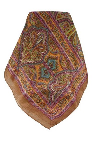 Pashmina & Silk Foulard Traditional Soie de Mûrier Madh Copper de