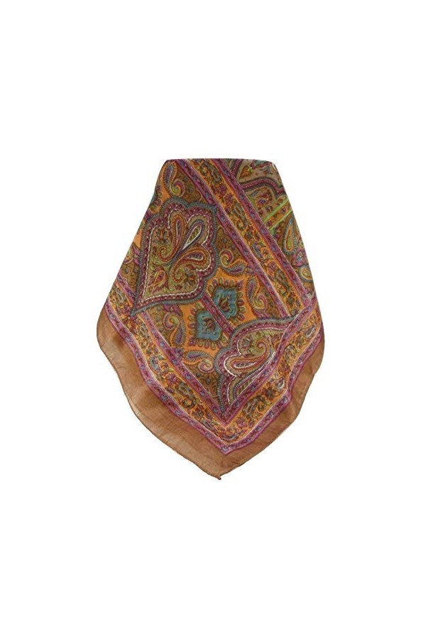 Pashmina & Silk Foulard Traditional Soie de Mûrier Madh Copper de