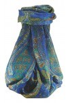 Pashmina & Silk Foulard Traditional Soie de Mûrier Ramsej Blue de