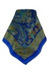Pashmina & Silk Foulard Traditional Soie de Mûrier Ramsej Blue de