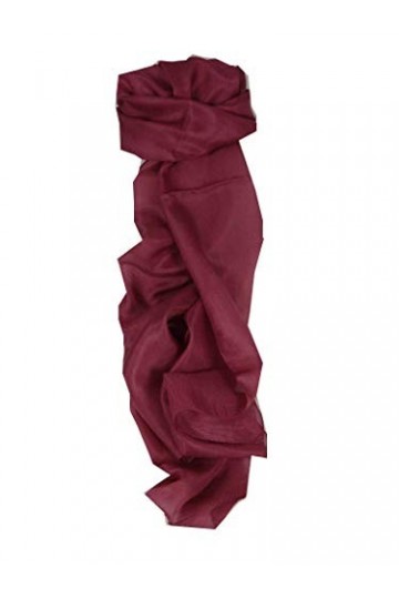 Pashmina & Silk Foulard Traditional Soie du Mûrier Teinte à la Main Plum de