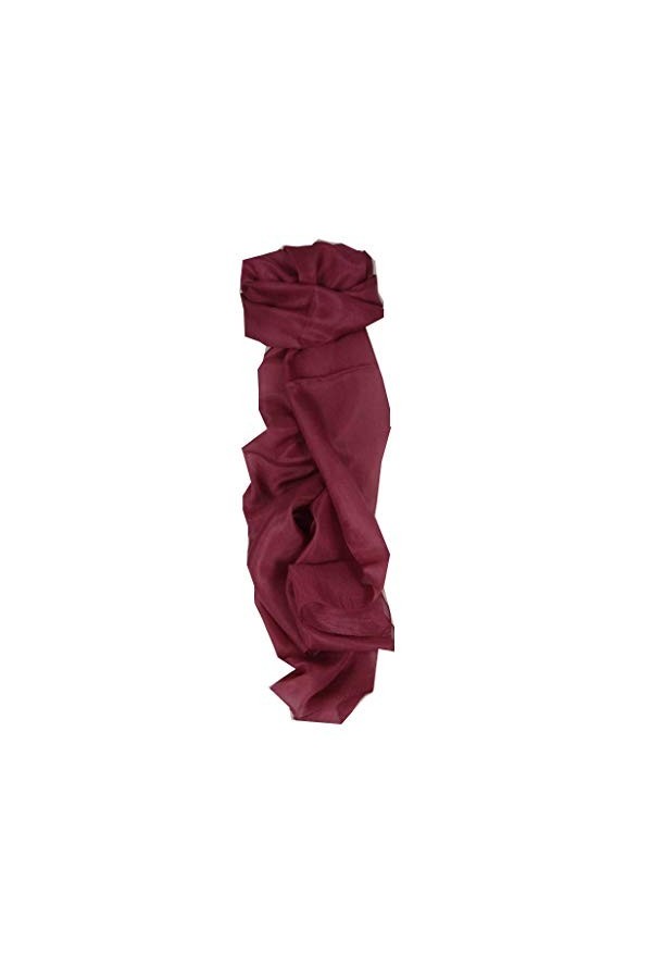 Pashmina & Silk Foulard Traditional Soie du Mûrier Teinte à la Main Plum de