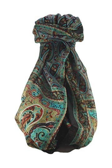 Pashmina & Silk Foulard Traditional Soie de Mûrier Ramnagar Black de
