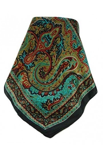 Pashmina & Silk Foulard Traditional Soie de Mûrier Ramnagar Black de