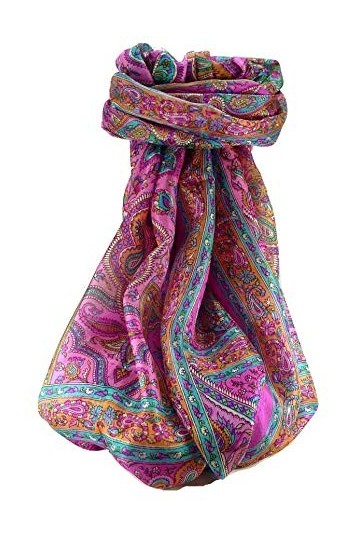 Pashmina & Silk Foulard Traditional Soie de Mûrier Madh Pink de