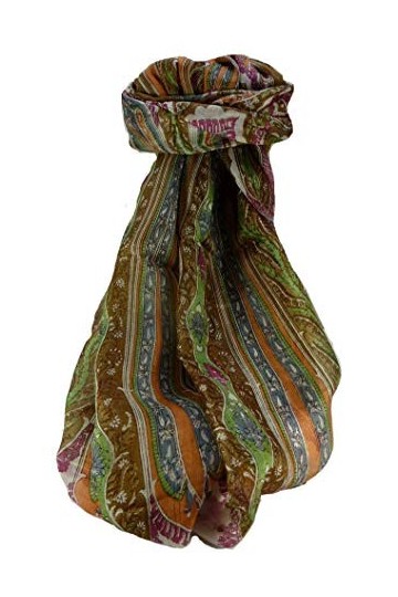 Pashmina & Silk Foulard Traditional Soie de Mûrier Tali Chestnut de