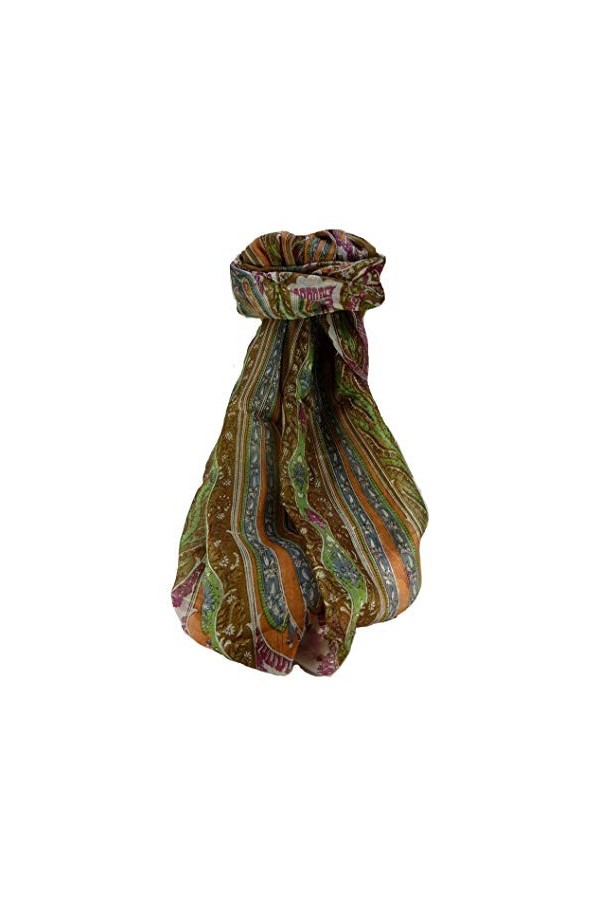 Pashmina & Silk Foulard Traditional Soie de Mûrier Tali Chestnut de