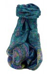 Pashmina & Silk Foulard Traditional Soie de Mûrier Couum Aqua de
