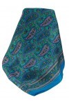 Pashmina & Silk Foulard Traditional Soie de Mûrier Couum Aqua de