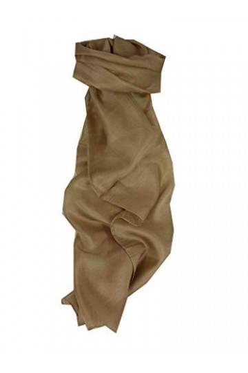 Pashmina & Silk Foulard Traditional Soie du Mûrier Teinte à la Main Mocha de
