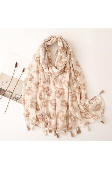 GOOFFY Mode Hijab Musulman, Lady Print Soft Wrap Pashmina Étole Floral Gland Viscose Châle Écharpe Foulards Foulard Color : 