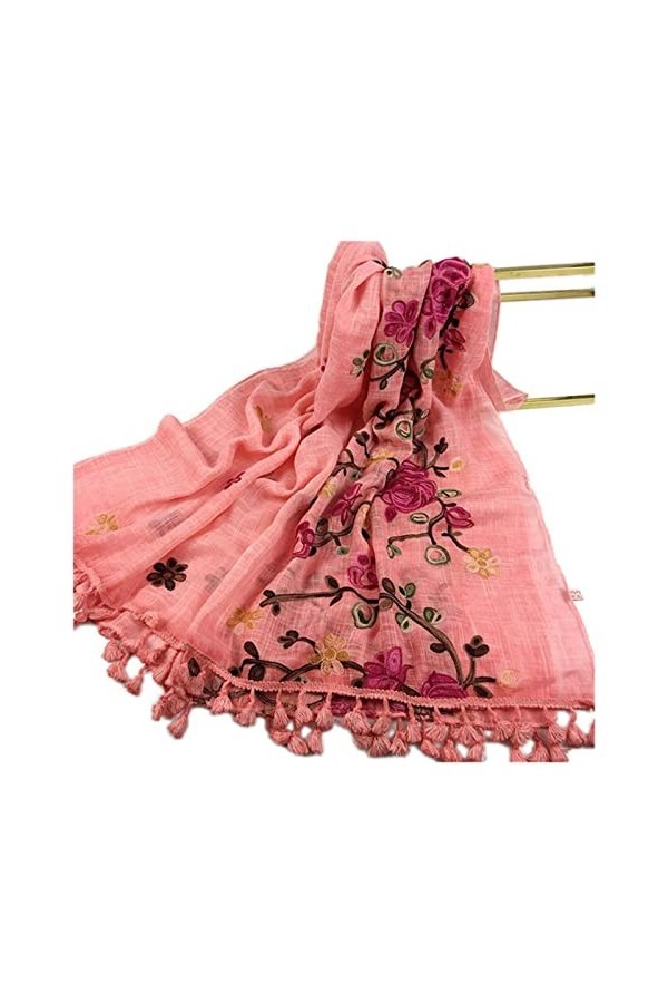 LiFBeauTiFul Automne Hiver Broder Viscose châle écharpe avec Pom Pom Chaud Pashmina étole Bandanas Mujer Musulman Hijab Sjaal