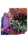 LiFBeauTiFul Automne Hiver Broder Viscose châle écharpe avec Pom Pom Chaud Pashmina étole Bandanas Mujer Musulman Hijab Sjaal