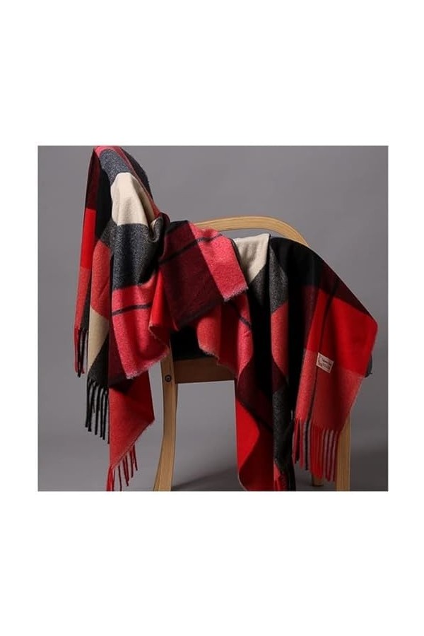 LvSenLin 200x70cm Mode Automne Hiver Chaud Cachemire Echarpe Motif Long Glands Femmes Épaissir Wrap Châle Dame Silencieux Lai