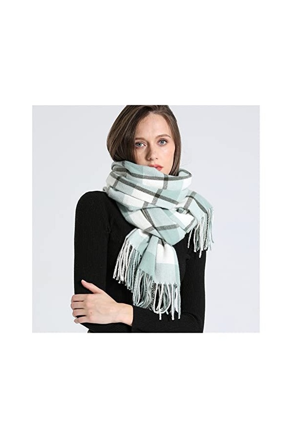 LXSWY écharpe Luxe épais Chaud Hiver écharpe Design imprimé Femmes Cachemire Pashmina châle Dame Wrap Gland écharpes tricoté 