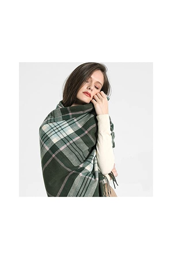 LXSWY écharpe Luxe épais Chaud Hiver écharpe Design imprimé Femmes Cachemire Pashmina châle Dame Wrap Gland écharpes tricoté 